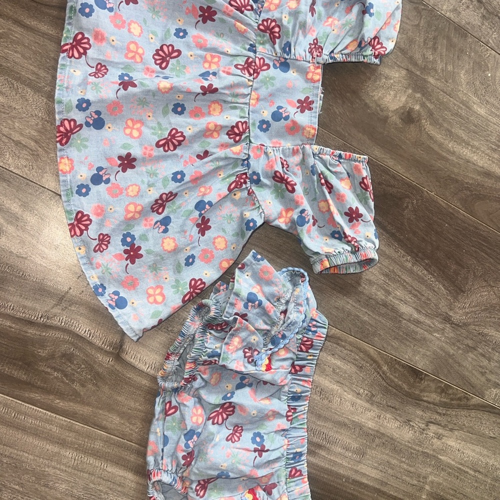 Disney Floral Kids Matching Set - Blue and Pink